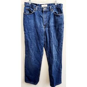 Jones Sport Blue Denim Boyfriend Jeans 16 Straight Leg Lightweight Flat Front